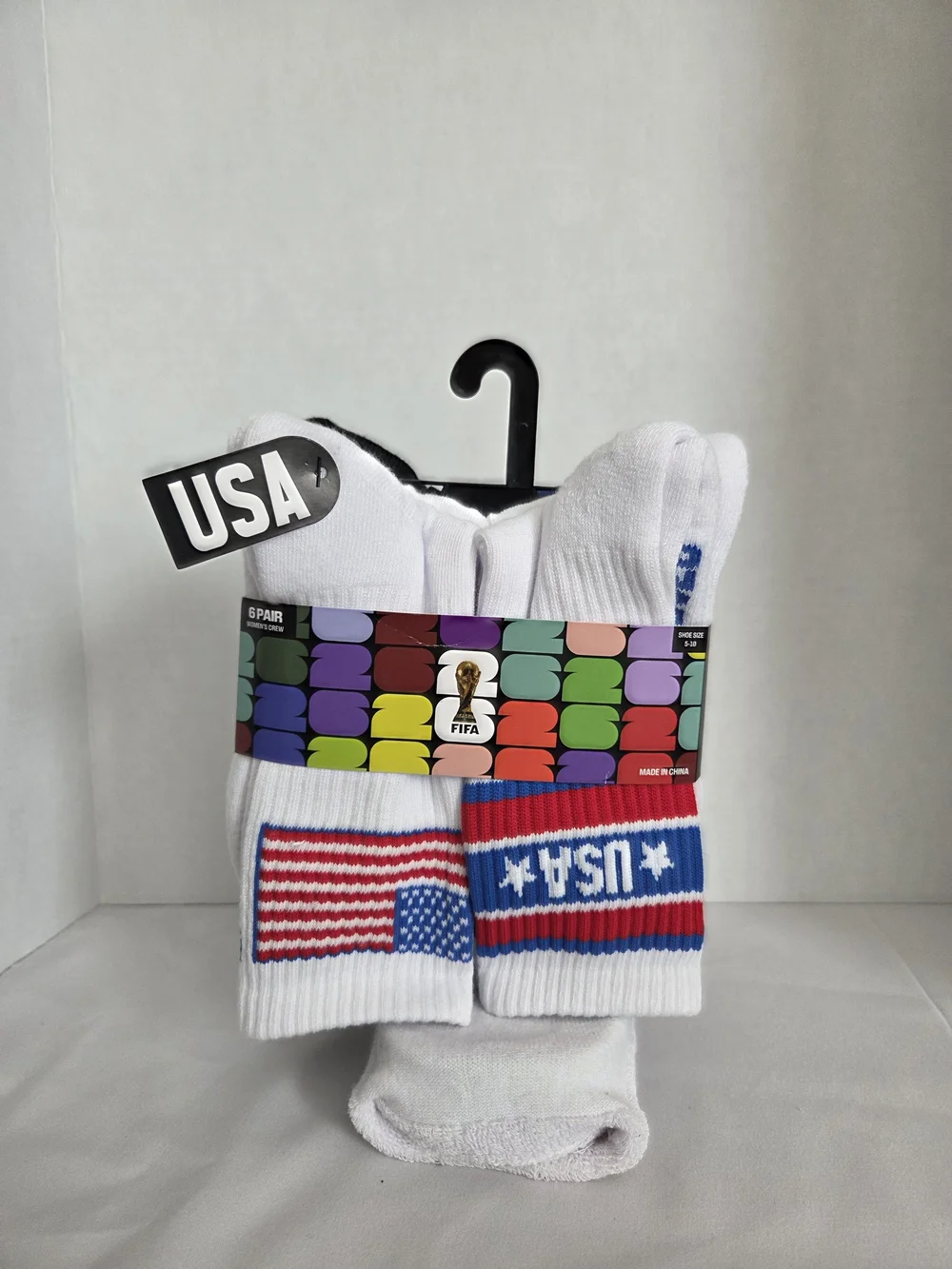 FIFA USA White Crew Socks - Pack of 6
